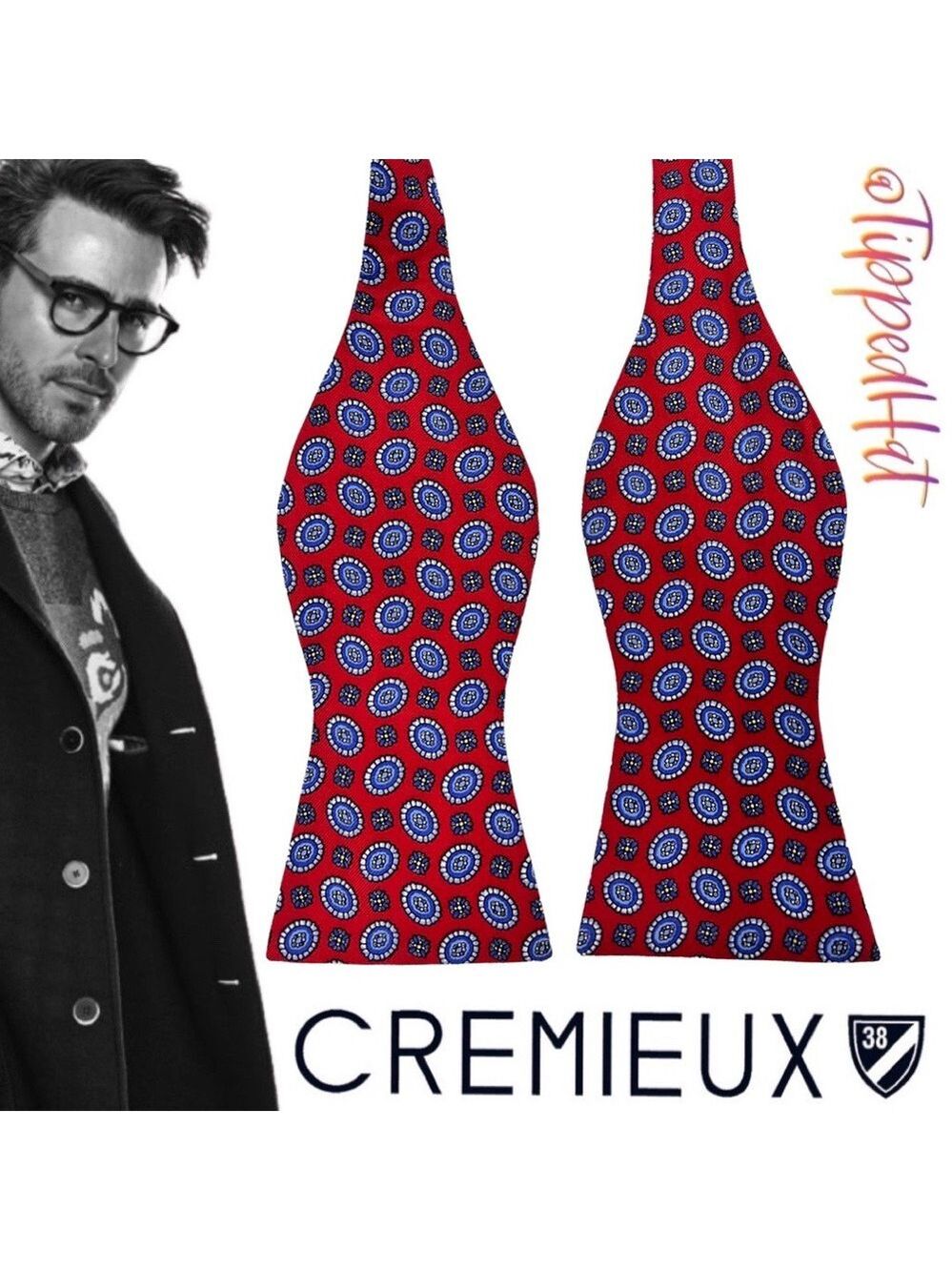 NWT $39.50 Cremieux 100% Silk Men’s Bow Tie